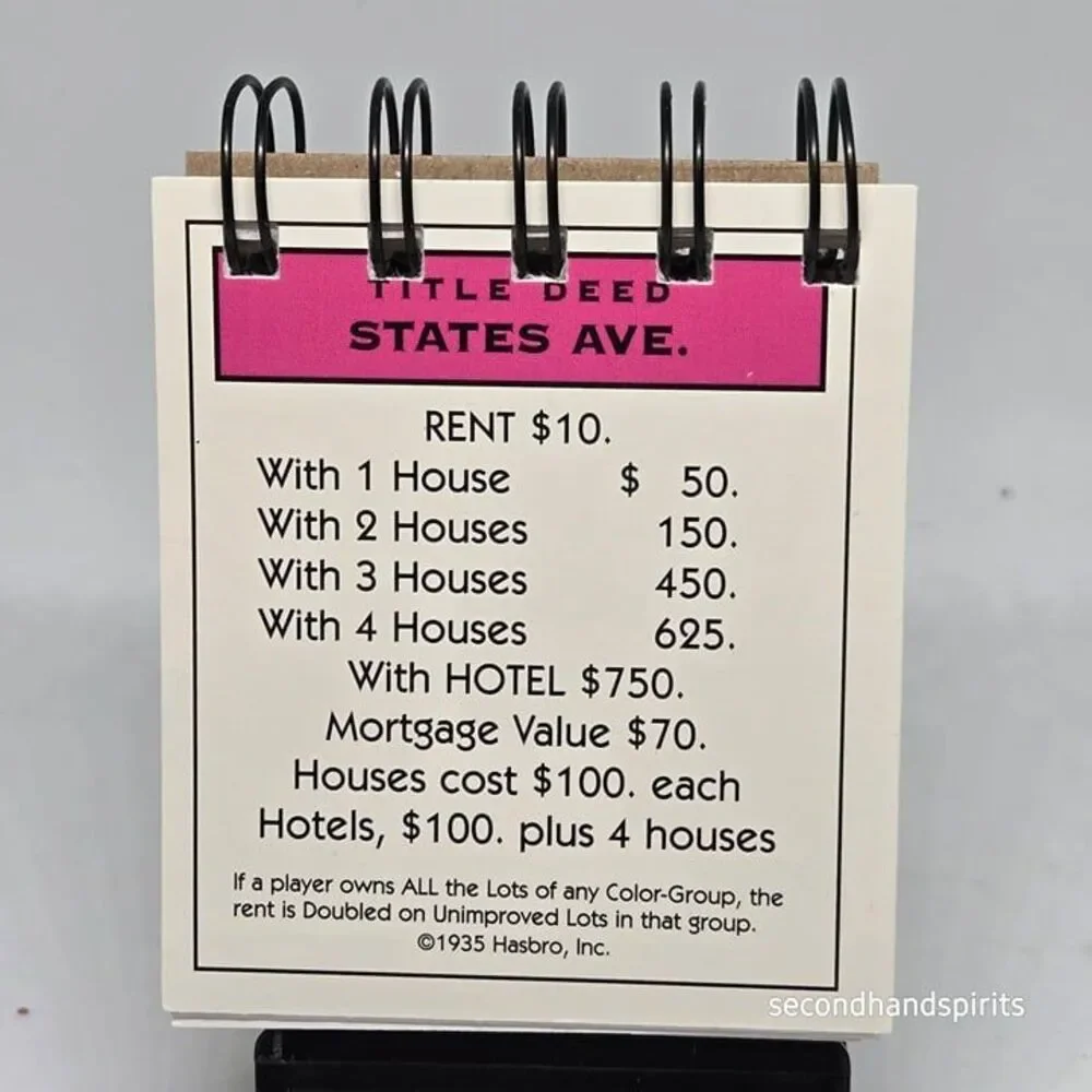 Hand-Assembled Monopoly-Themed Mini Journal - States Ave